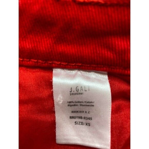 J Galt PacSun Red Buttonfly Cotton‎ Mini Denin Skirt Sz XS NEW - Picture 6 of 8